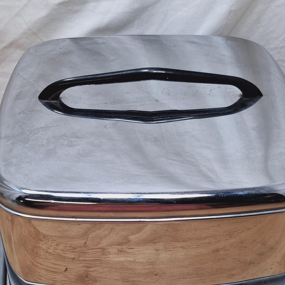 Lincoln Beautyware Cake Carrier Chrome Square Vintage Mid Century Modern READ - Picture 3 of 16